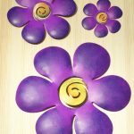 wanddecoratie bloem  paars 8.5 cm  AANBIEDING