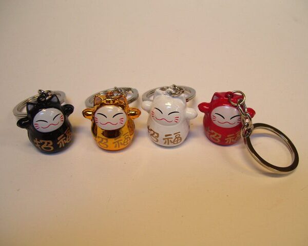 sleutelhanger gelukskat 3,5 cm