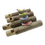 Houten koekoeksfluitje met vogel (12cm)