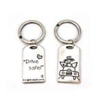 SH Engel - Drive save - beschermengel autorijder  verzilverd 3.5cm / sleutelhanger