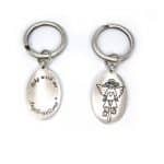 Sleutelhanger Engel - Bike with me - fiets verzilverd  4x2.5cm