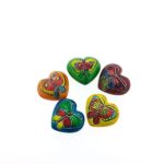 Speksteen Vlinder - hart bonte kleur 5x5x3 cm variabel