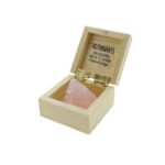 Rozenkwarts - steen der liefde in kistje 6x6x3.5cm