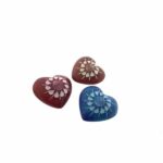 [TIJD. UITV.] Speksteen Hart Bloem kleur ass. (4x2cm)