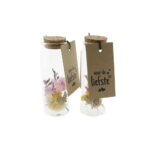 Flesje met droogbloemen  5x13cm