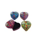 * Glitterdoosje Hart ass. 7x7x4cm