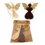 Hanger engel  met goud 14x14x8cm