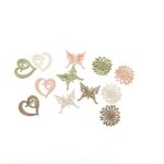 * Houten voorjaars deco hart/bloem/vlinder 4cm