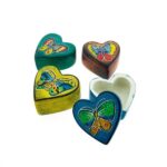 Speksteen Hart-doosje vlinder ass. (5x5x2,2cm)