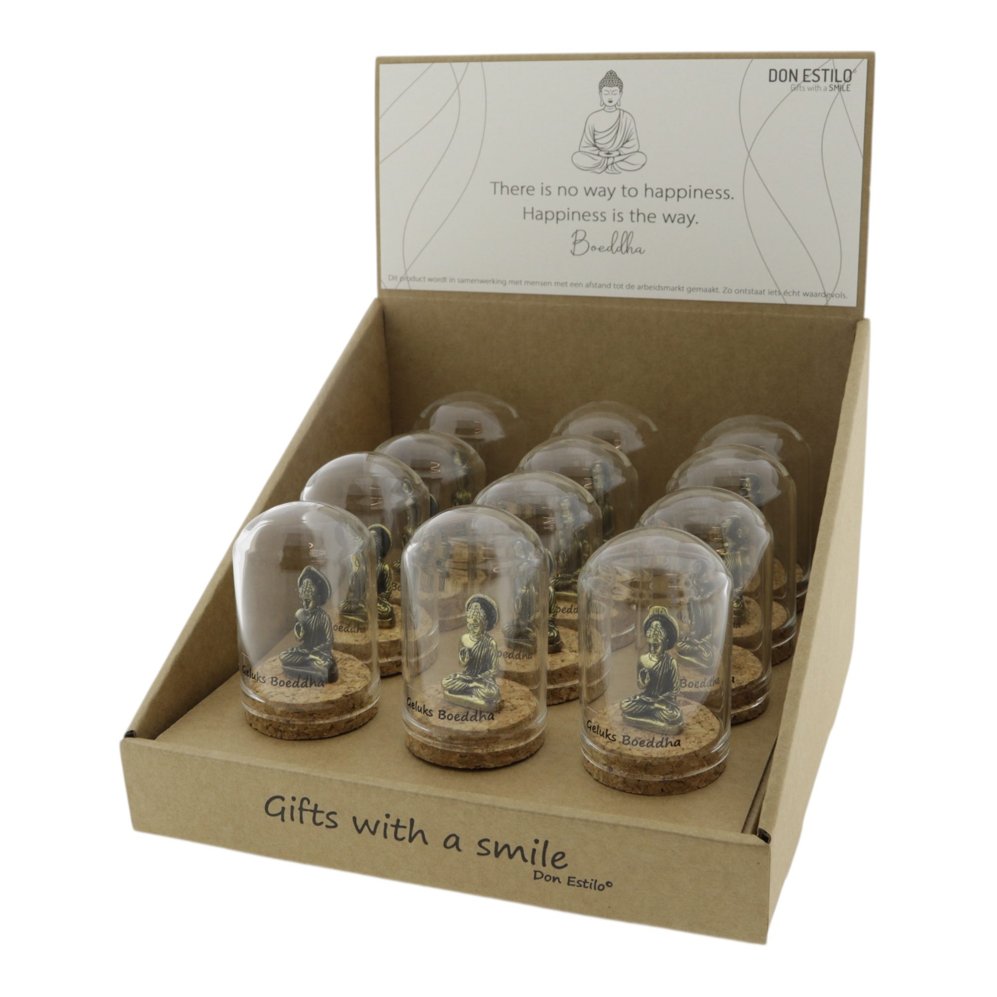 37038-Stolpje-Brons-Geluks-Boeddha-(6x4,5cm)-3 Stolpje Brons "Geluks Boeddha" (6x4,5cm) - Afbeelding 1