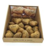 Eikenhouten tekststeen hart 5 cm  ass.