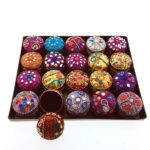 Glitter doosje rond 4.5x3cm kleur ass.