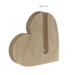 Robuust houten hart met vaasje 14x2.8 xh.13 cm (excl. accessoires)