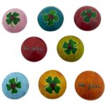 Speksteen Geluk Klavertje 4 + Lieveheersbeestje rond ass. (Ø4cm)