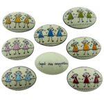 Speksteen 3 Engelen, Angels are everywhere, ovaal ass. (7x4,5cm)