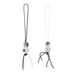 Gelukspoppetje Zwart/wit met hartje of stip (2cm) - Afbeelding 2