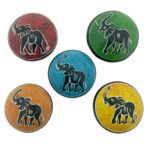 Speksteen geluksolifant - rond - 5x2.5cm