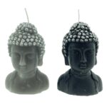 TIJD. UITV. Boeddha kaars 8x6.5x12.5cm ass.