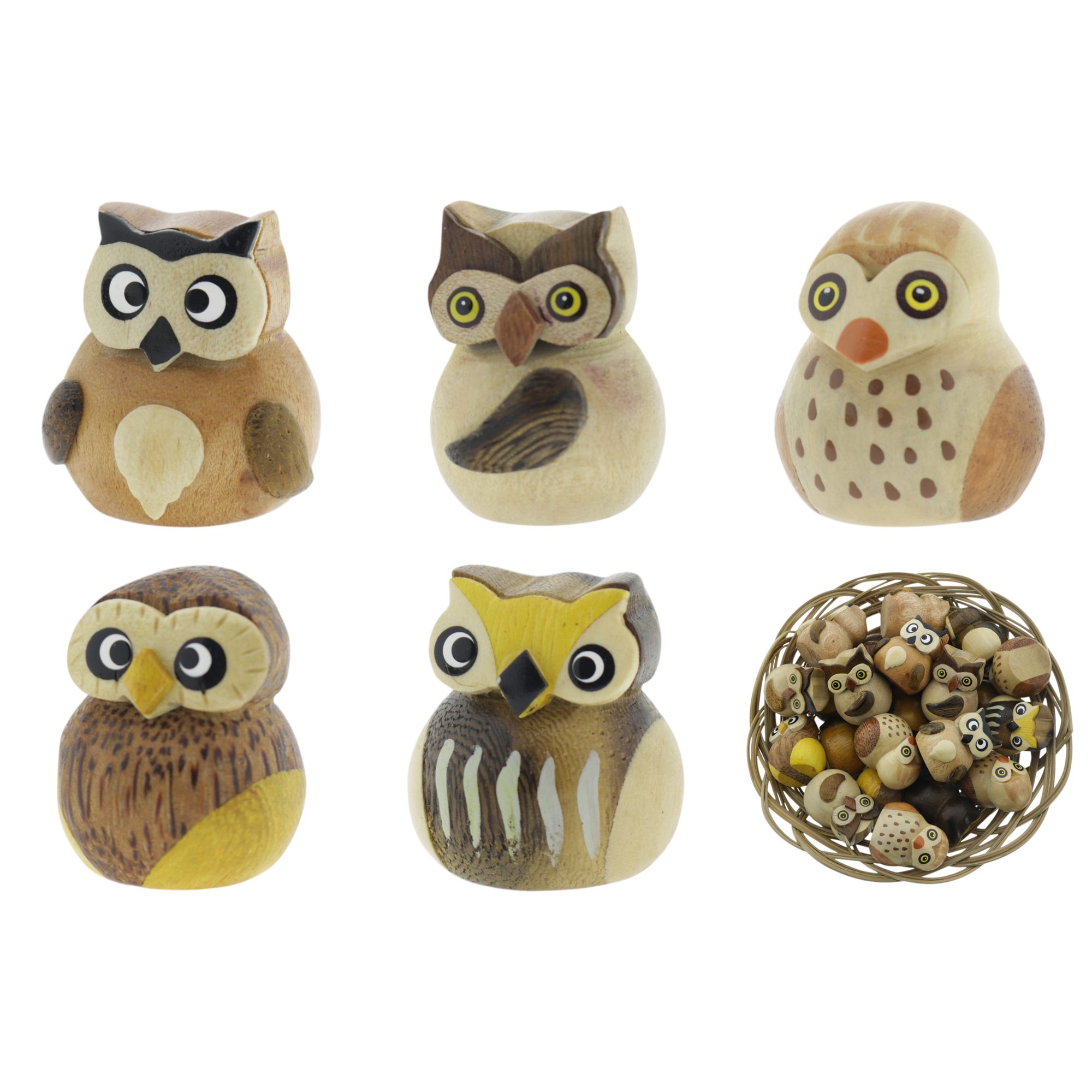 60001-Houten-Uiltjes-ass Houten Uiltjes (3,5cm) - Afbeelding 1