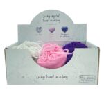 Display Amethist-, Bergkristal-, & Rozenkwarts-hart in zakje (3 cm) - Afbeelding 3