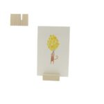 Houten kaarthouder beuken 6x3x2cm rechte insteeksleuf