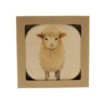 Dierenlijstje Schaap beukenhout Ø10cm in cadeauverpakking - Afbeelding 3