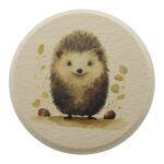 Dierenlijstje Egel beukenhout Ø10cm in cadeauverpakking