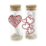 Liefdes boodschap met metaal hart 3.5x9.5cm