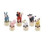 Houten drukdieren boerderij (ass.)