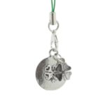 Gelukspoppetje Klavertje 4 rond metaal (2cm)