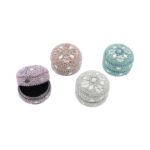 Doosje Glitter rond pastel ass. (4x3cm)