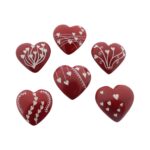 Speksteen Hart rode hartjes ass. (4cm)