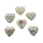 Speksteen Hart met bloem design ass. (4cm)