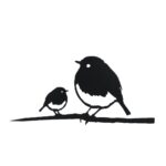 Tuinsteker "Koolmees" zwart metaal (35x16cm)