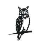 Tuinsteker "Uil" zwart metaal (22x31cm)