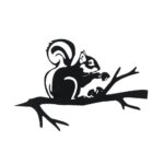 Tuinsteker "Eekhoorn" zwart metaal (33x22cm)