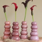 Bloemvaas Pebble roze middel 4ass. (Ø7xh15cm) - Afbeelding 2