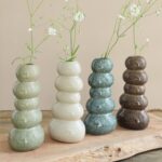 Bloemvaas Pebble groen middel 4ass. (Ø7xh15cm) - Afbeelding 2