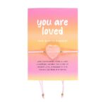Edelsteen Armband - You are Loved (Rozenkwarts Hart)
