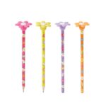 Happy Flower - Potlood met bloemen gum ass. (18cm)