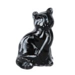 Sculptuur Kat "Kat" grijs/zwart glas (6,5x5x10cm)
