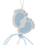 Gelukspoppetje Voetjes blauw plat (2,5 cm)