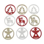 Decohout engel, hert & (kerst)boom (3,5cm)