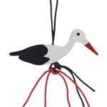 Gelukspoppetje Ooievaar plat (3cm)