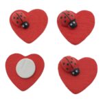 Plakfiguur Lieveheersbeestje op hartje (2cm) - Afbeelding 2