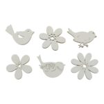 Decohout Vogels/bloemen (3,5cm)