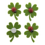 Plakfiguur Lieveheersbeestje op klavertje 4 (3,5cm) - Afbeelding 2