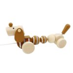 Houten Trekfiguur teckel/hond (28x8x10cm)