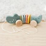 Houten Trekfiguur krokodil (24x7x8cm) - Afbeelding 3