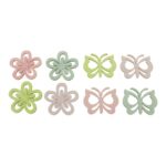 Decohout Pastel bloem/vlinder (4cm) - Afbeelding 2